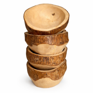 Chunky Artisan Live-Edge Wooden Bowl