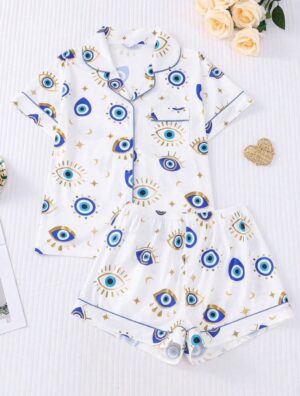 Greek Eye Print Pajama Set