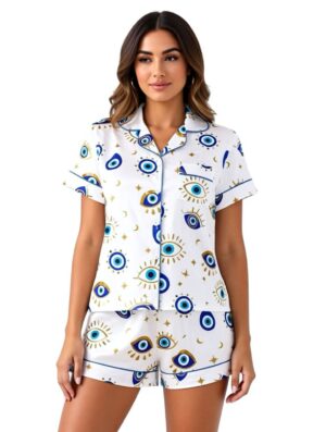 Greek Eye Print Pajama Set